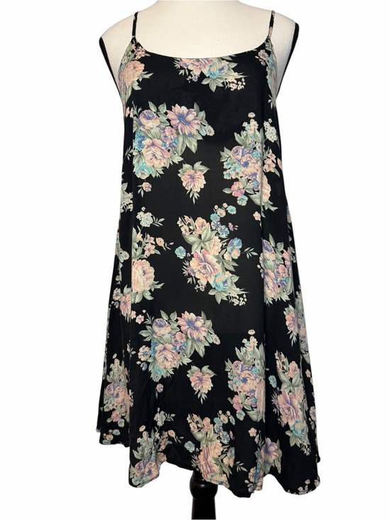 Brandy Melville Dresses & Skirts - Brandy Melville Gaby Slip dress multi color floral print over black backdrop
